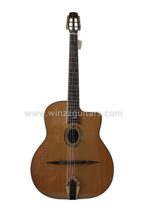 D delik veya Oval Delik Katı Cedar Top Çingene Caz Gitar (AGJ60)